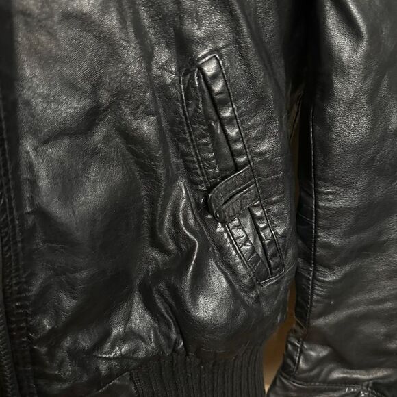 Vintage Mac Mor Wool Lined Genuine Leather Hooded Jacket Small - Picture 6 of 10